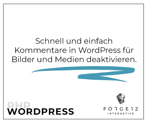 Deaktivieren von Kommentaren für Bilder / Medien in WordPress.
